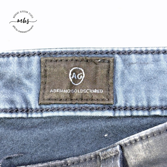 AG The Legging Ankle Sateen Coated Skinny Jeans Minimalist Black Women 32 - Picture 7 of 9